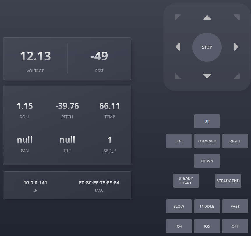 Waveshare WAVE ROVER web control panel